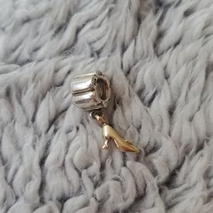 Pandora two tone 14k gold stiletto heel shoe charm